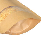 Doy 팩 식품 포장 부대 방수 Kraft 종이는 지플락 주머니를 위로 서 있습니다