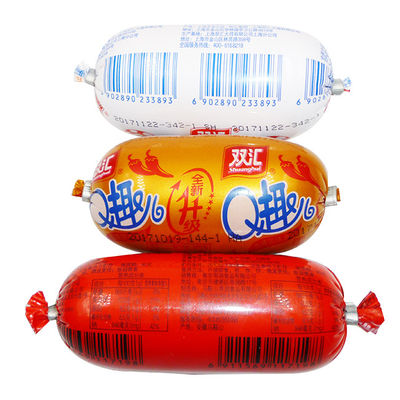 Kingred 샘플 무료 맞춤형 로고 플렉소그래피 인쇄 플라스틱 소시지 케이싱 OEM