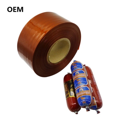 주문을 받아서 만들어진 OEM 상표 로고 인쇄 음식 급료 PVDC 소시지 덮개