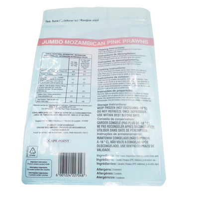 냉동 새우를 위한 식품 포장 재료 Resealable 나일론 Doypack 부대를 밀봉하는 8개의 측