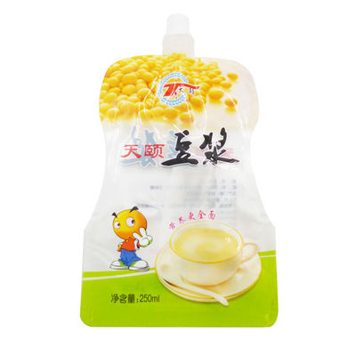 250ml 두유 Doypack은 인쇄되는 분사구 OEM를 가진 주머니를 위로 서 있습니다